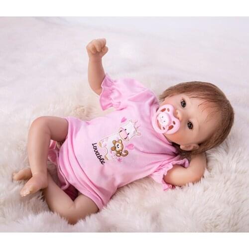 19" New Silicone vinyl adoras Lifelike toddler Baby Bonecas girl kid doll bebes reborn menina de silicone toys for children