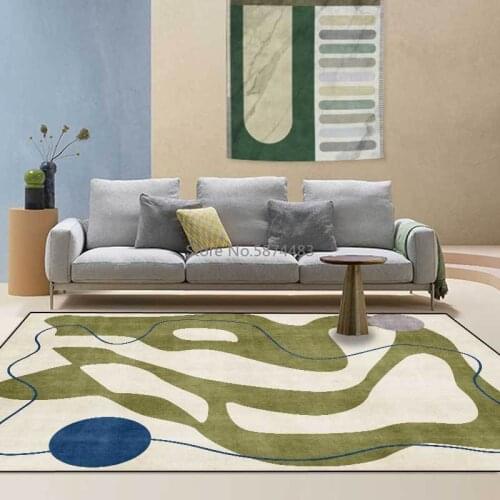 200*300cm Modern Simple Fashion Morandi Abstract Yellow Brown Green Living Room Bedroom Bedside Carpet Floor Mats Custom