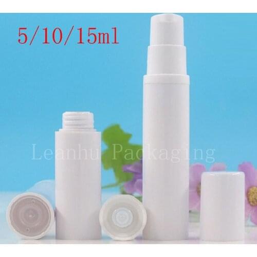 5ml 10ml 15ml Empty Sample Airless Pump Tube White Small Cosmetic Airless Pump Bottle Spray Lotion Cream Airless Containers