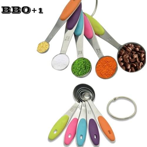 5PC/Set Sugar Powder Spice Measuring Spoon Stainless Steel Tea Coffee Milk Salt Baking Scale Measure Cup Cooking Kitchen Tool