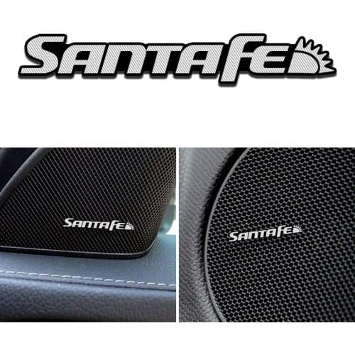 3D Aluminum Audio Video Speaker Stickers for Hyundai Santa Fe 2 3 Iv 2021 2020 2019 2018 2017 2016 2015 2014 2012 Accessories