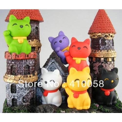 Free shipping cute animal cat eraser 20pcs/lot Creative school children stationery eraser