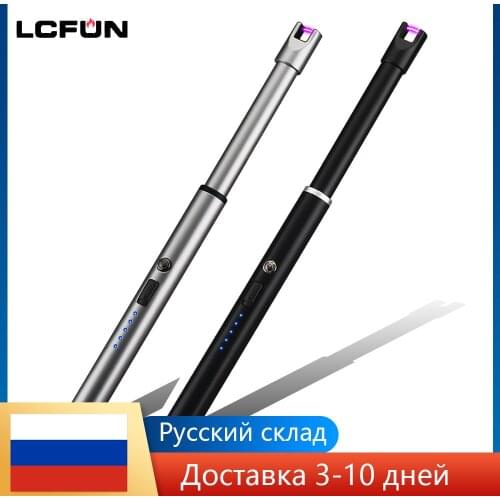 Safety Long Electric Candle Lighters Windproof Flameless Kitchen Gas Stove Lighter USB Rechargeable Pulse BBQ Igniter Gadget