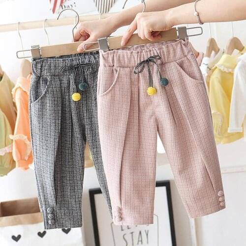 Girls' trousers autumn new season, foreign style trousers, small children, baby childrens pants, childrens dolls, casual pants