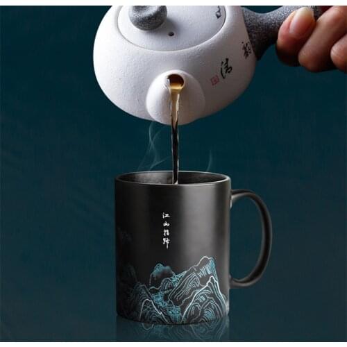 China Thermochromic Ceramic Mug Landscape Painting Cup Magic Creative Gift Coffee Milk Cup Desktop Decoration Best Friend