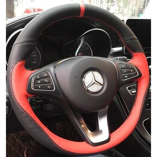 For Mercedes-Benz C-Class E-Class A-Class G-Class S-Class AMG GLE GLC GLS GLB GLA Hand-sewn leather steering wheel cover