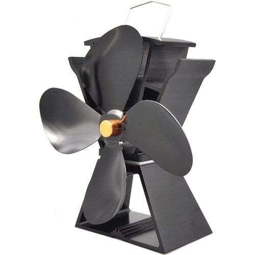 Fireplace 4 Blade Heat Powered Stove Fan Wood Burner Eco Friendly Quiet Fan Home Efficient Heat Distribution Household
