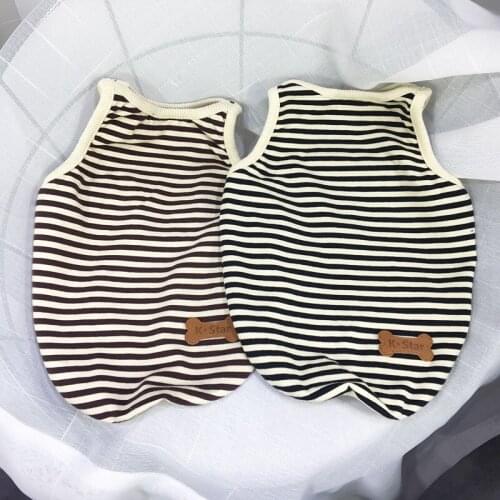 Pet Dog Summer Clothes for Small Dogs Pets Clothing French Bulldog Cotton Striped Breathable Vest Yorkshire Apparel Pug Costume