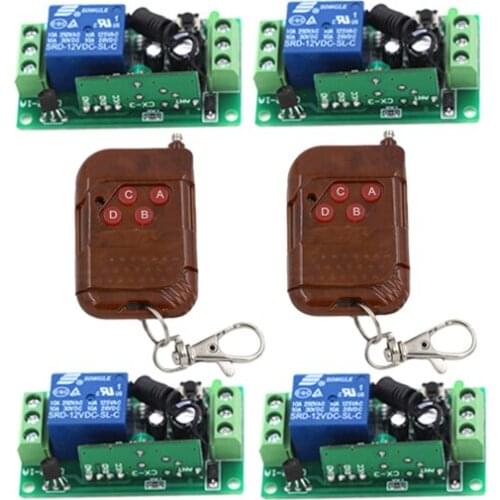 MITI-DC12V 1CH RF Wireless Remote Control Switch System 2 X Transmitters + 4 X Receiver Home Automation SKU: 5139