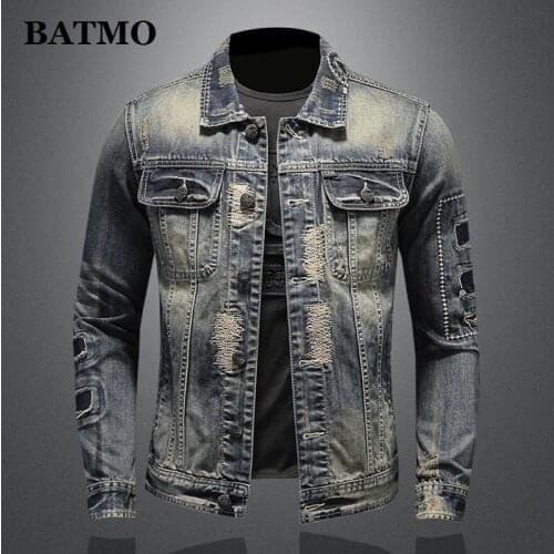 BATMO 2020 new arrival high quality casual denim jackets men,mens casual jackets,plus-size M-5XL 0868