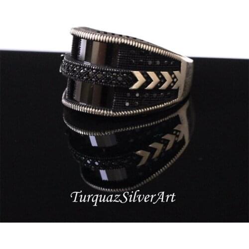 Handmade Mans Black Zircon Gemstone Ring, Mans 925 Silver Ring, Zircon Ring, Silver Handmade Ring