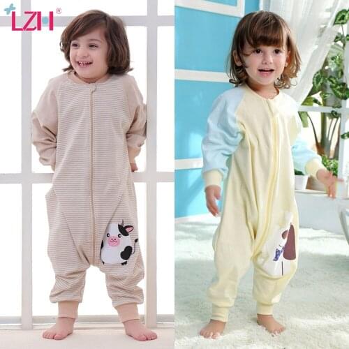 LZH New 2021 Autumn Kids Blanket Sleepers For Girls Pajamas Sleepwear Boys Flannel Sleeping Bag Children Newborn Infant Costume