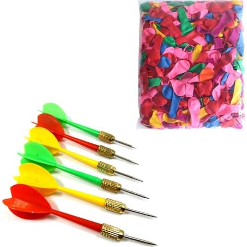 2021 New Outdoor Game Competitive Darts Toys Colorful Balloon Metal Darts Set for Kids Adults Carnival Party Supplies