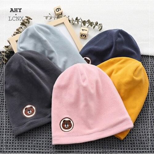 New Autumn Winter Kids Baby Hats Cute Bear Printed Cotton Child Boys Girls Caps Spring Beanies Infant Toddler Newborn Beanie