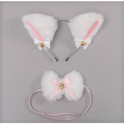Anime Cosplay Cat Ears Kawaii Lolita Accessories Headbands Cute Cartoon Plush Fox Ears Hair Hoop Animal Party Cosplay Headpiece