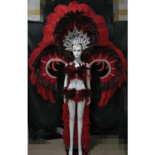 Feather clothing Stage performance catwalk carnival Headdress flower pubs party Mens wear womens clothing