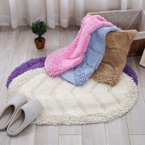 Solid Cotton Chenille Shaggy Rug Handmade Soft Doormat Rug Home decorative Kitchen Bathroom Living room Bedroom 50x80cm