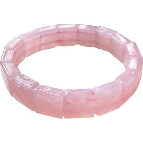 Wholesale Pink Natural Crystal Bracelet Quartzite Stone Hand Row For Women Girl Gift Sweet Simple Fashion Jewelry JoursNeige