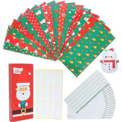 30 Pieces Budget Planner Organizer Christmas Themes,15 Patterns Cash Envelopes for Budgeting,Expense Budget Sheets,Greeting Card