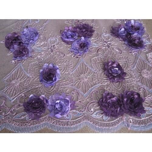 POd44-14 luxury textile colorful petals embroidery boutique high-end embroidery dribbling embroidery fabric unique flower type