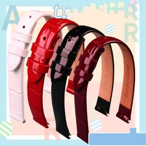 Slim leather watchband with small chain for E-arl O-m-ega Elle c-o-ach 10mm11mm12mm14mm16mm womens watch with chain accessories