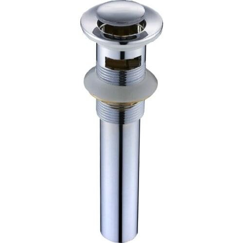 Silver Polished Chrome Brass Pop Up Waste Drain with Overflow for Bathroom Sink Faucet Dsd044