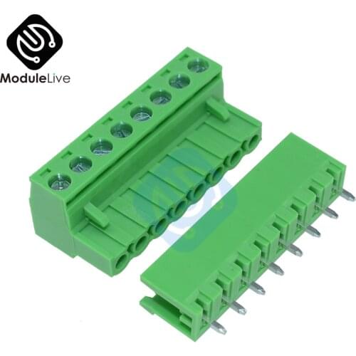 10pcs/lot 2EDG 8Pin Plug-in Screw Terminal Block Connector 5.08mm 5.08 mm Pitch Right Angle