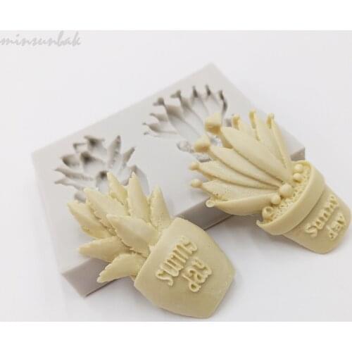 Minsunbak 3D Cactus Silicone Mold DIY Fondant Cake Decoration Tools Chocolate Gumpaste Mould