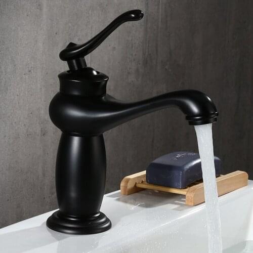 Bathroom Sink Faucet Black Bronze Finish Brass Basin Sink Taps Single Handle Water Taps Water Mixer Tap