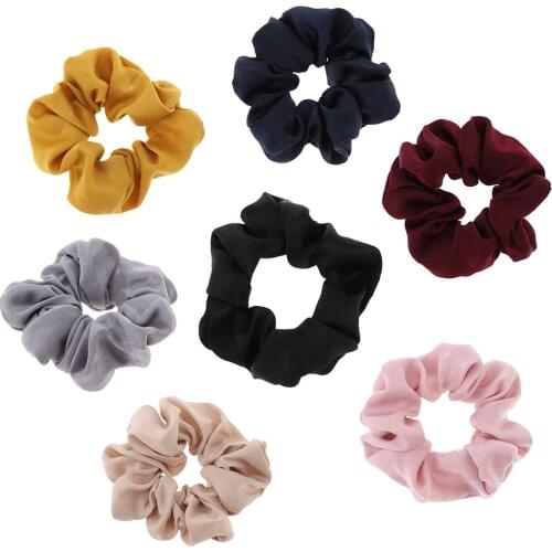 Super Soft Silk Feel Hair Scrunchies Stretchy Elastic Hair Ties Large Solid Hair Band Rope Ring Ponytail Holder Bun Maker