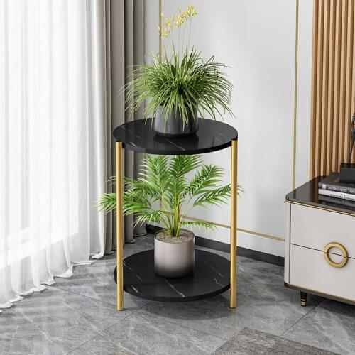 Light luxury fashion metal plant stand modern simplicity indoor flower rack waterproof floor type round balcony decorative shelf