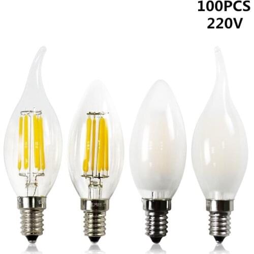 100Pcs C35 LED Candle Bulb AC 220V-240V E14 led light Candle Bulbs for Hotel Office Chandelier Lamp Decor Energy Saving Light