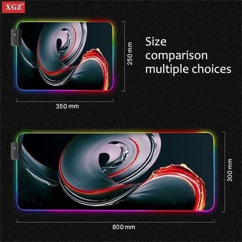 XGZ Creative Wave LED Mouse Pad Gaming Non-slip Mouse Pad with RGB Backlight Non-slip High Quality Suitable for Office Desk Mats