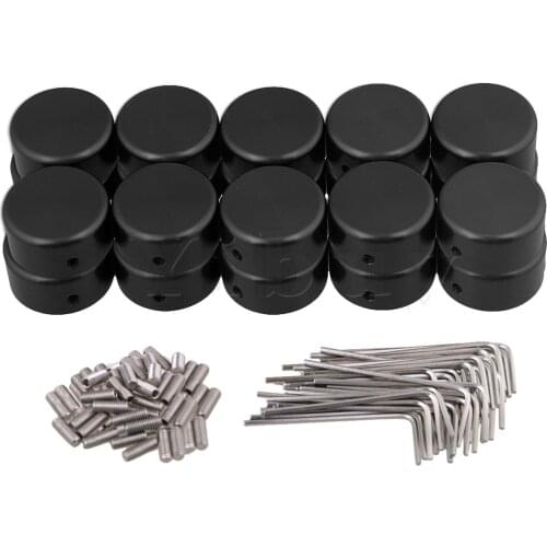Yibuy 20pcs Black Aluminum Guitar Effects Cap Replacement for Electric Guitar