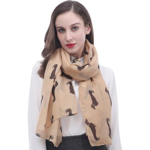 Dachshund Dog Pet Print Womens Scarf Shawl Wrap Soft Lightweight