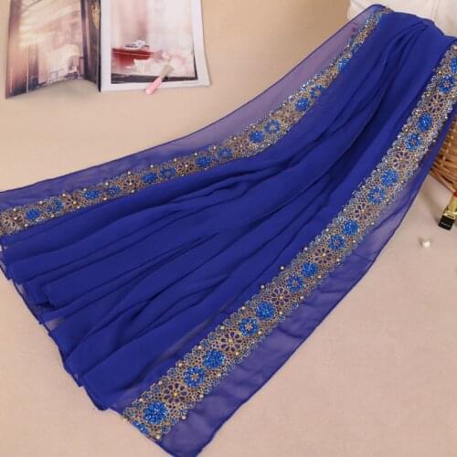 LMLAVEN womens chiffon silk gold beads glitter plain scarf shimmer hijab muslim pearl luxury scarves/shawls 180*85cm YW61