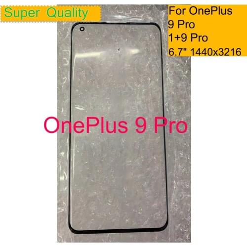10Pcs/Lot For Oneplus 9 Pro Touch Screen Panel Front Outer Glass LCD Lens 1+9 Pro Touch Glass With OCA Glue Replacement