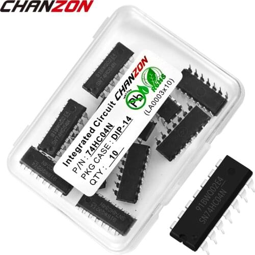 10PCS SN74HC04N DIP14 SN74HC04 DIP 74HC04N 74HC04 HEX INVERTERS Integrated Circuit Electronic Semiconductor Cmos New Original IC