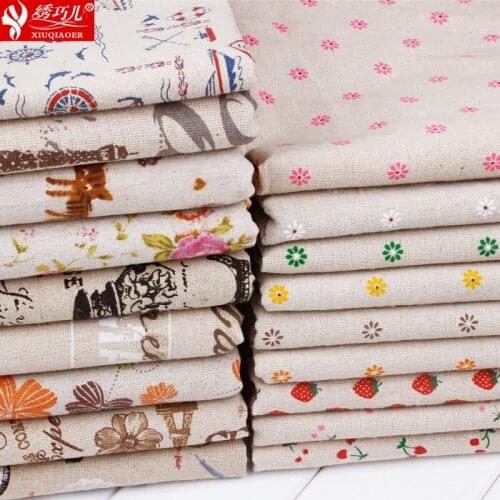 150cm*100cm Printing Cotton Linen Fabric Linen Pastoral Printing Fabric Handmade Diy Sofa Curtain Background Tablecloth Fabric
