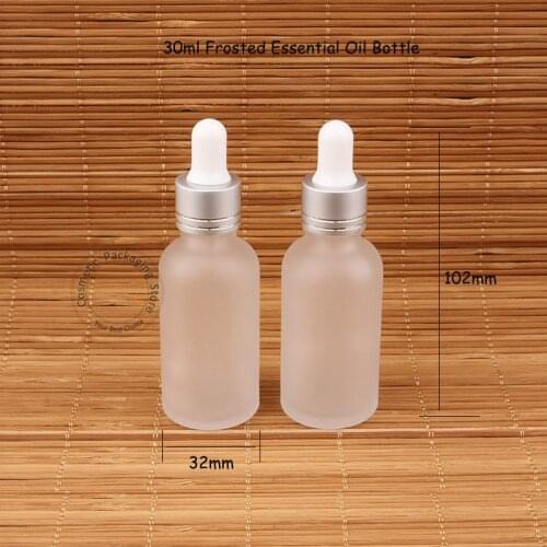 20pcs/Lot Empty Glass 30ml Essential Oil Bottle Frosted Dropper Pot 1OZ Women Cosmetic Container 30 Gram Refillabe bottle