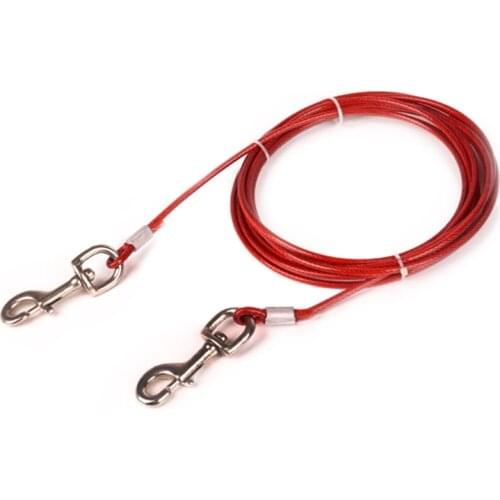 3M/5M/10M Steel Wire Dogs Double Leashes Anti-bite Non-Tangle Pet Outdoor Picnic Camping Walking Belt Strap Lead Leash 3 Colors
