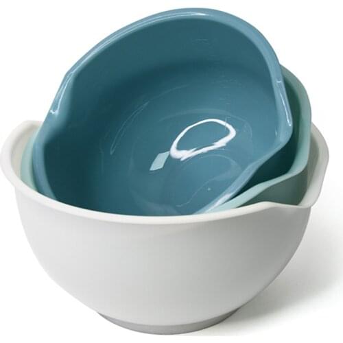 3PCS Mixing Bowls Multi-purpose Plastic Mixing Bowl Salad Bowl Kitchen Creative Vegetable Fruit Container Lunch Soup Bowl