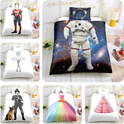 3D bedding set students children use princess astronaut ballet knight pictures full twin queen size