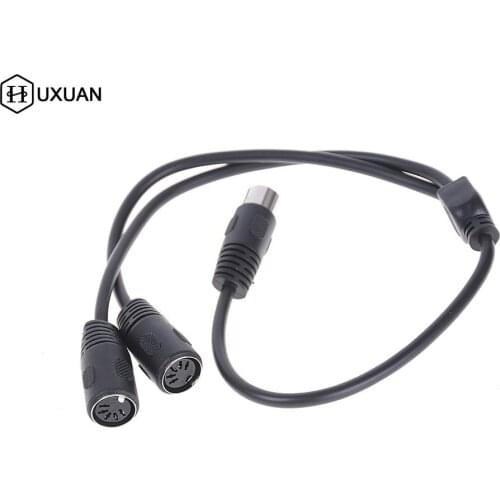5 PIN MIDI DIN 1 Male Plug to 2x Female Socket Y Splitter Adapter Cable 50cm