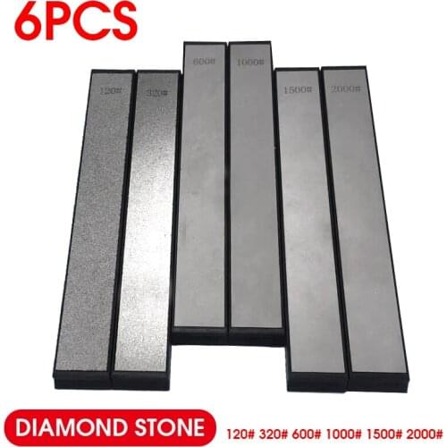 6pcs/Set Professional Diamond Stone Sharpener Bar Knife Whetstone Sharpening Fixed Angle Stone Tools Accessories