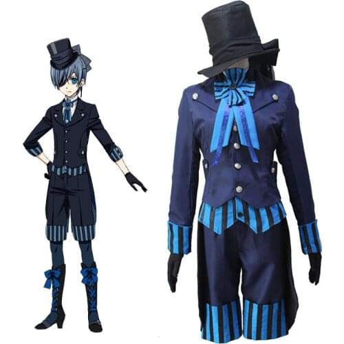 Anime Black Butler Kuroshitsuji Book of the Atlantic Cosplay Ciel Phantomhive Uniform Costume Full Set Halloween Party Suit