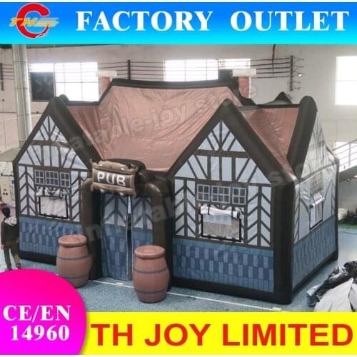 Free air ship to door!2019 new inflatable bar pub, 8*5*5m outdoor inflatable party tent, strong oxford Irish pub tent