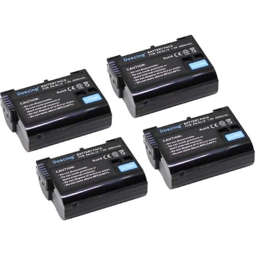 Doscing 4Pcs EN-EL15 ENEL15 EL15 Camera Battery for Nikon D500,D600,D610,D750,D7000,D7100,D7200,D800,D850,D810,D810A 1 V1