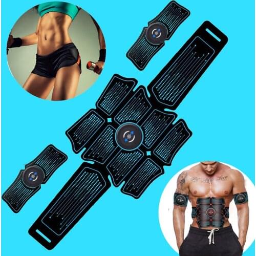 EMS Abdominal Muscle Stimulator Trainer Abs Fitness Equipment Training Gear Muscles Electrostimulator Toner USB Charging Gym