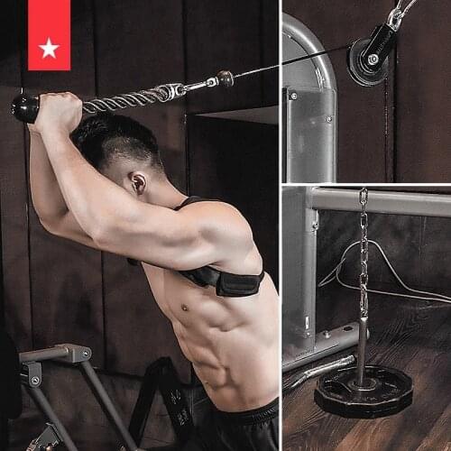 DIY Fitness Pulley Cable System Triceps Biceps Back Forearm Shoulder Wrist another Machine Home Gym Pull down the Attachment
